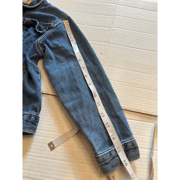 VTG-Y2K-Disney Mickey & Co. Denim Jacket With Crochet Patchwork Details  Size 6X - Picture 10 of 10